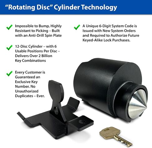 PACLOCK's 77-Series High Security Trailer Coupler Lock for 2-5/16" Couplers, High Security Rotating Disc, Integrated Stainless-Steel Cone Puck, Exclusive Key Number, Keyed Alike U-Pick! in Kuwait