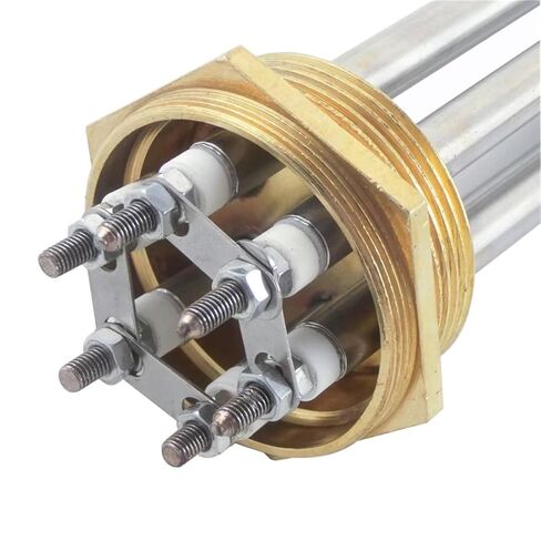 2 Inch Stainless Steel Copper Head Heating Tube 380V 6KW DN50 Electric Heater Pipe Water Boiler Element 1Pcs in Kuwait