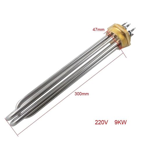 1.5 Inch Stainless Steel Copper Head Heating Tube 220V 9KW Electric Heater Pipe Water Boiler Element 1Pcs in Kuwait