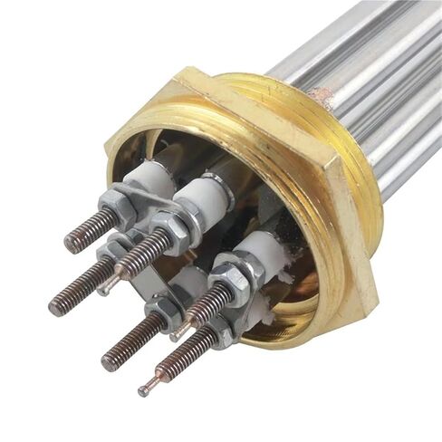 1.5 Inch Stainless Steel Copper Head Heating Tube 220V 9KW Electric Heater Pipe Water Boiler Element 1Pcs in Kuwait