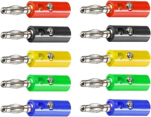 P3003 10pcs 4mm Banana Plug Connector Screw Locking Adapter No welding DIY Accessories For Speaker 5 Colors in Kuwait