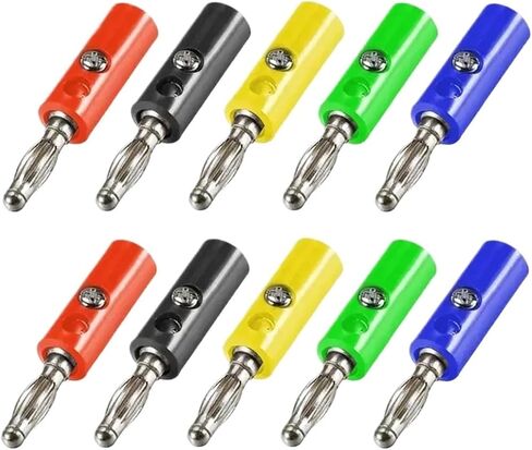 P3003 10pcs 4mm Banana Plug Connector Screw Locking Adapter No welding DIY Accessories For Speaker 5 Colors in Kuwait