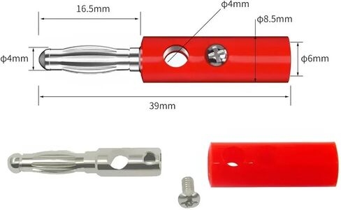 P3003 10pcs 4mm Banana Plug Connector Screw Locking Adapter No welding DIY Accessories For Speaker 5 Colors in Kuwait