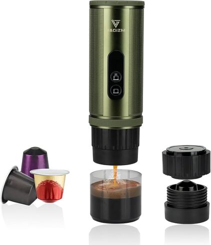 ماكينة اسبريسو محمولة 12 فولت: ماكينة صنع القهوة للسفر مع تسخين ذاتي سريع وبطارية كبيرة 15000 مللي أمبير في الساعة - تعمل مع كبسولة NS للتخييم والسفر وقيادة السيارة in Kuwait