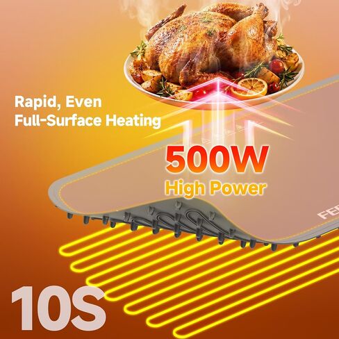 FEPPO Warming Mat for Food, 36"x16" Electric Food Warming Mat 500W with 7 Temp Settings, Rollable Silicone Food Warmer with Temp Memory, Timer & Child Lock, Ideal for Gatherings & Catering in Kuwait