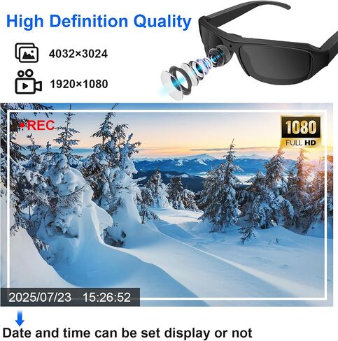 TANGMI Camera النظارات الشمسية نظارات الحركة الذكية 1080P نظارات كاميرا الفيديو حماية من الأشعة فوق البنفسجية عدسة مستقطبة تدعم تسجيل الصور/مقاطع الفيديو مع بطاقة Micro SD سعة 32 جيجابايت وقارئ بطاقات للأنشطة الخارجية in Kuwait