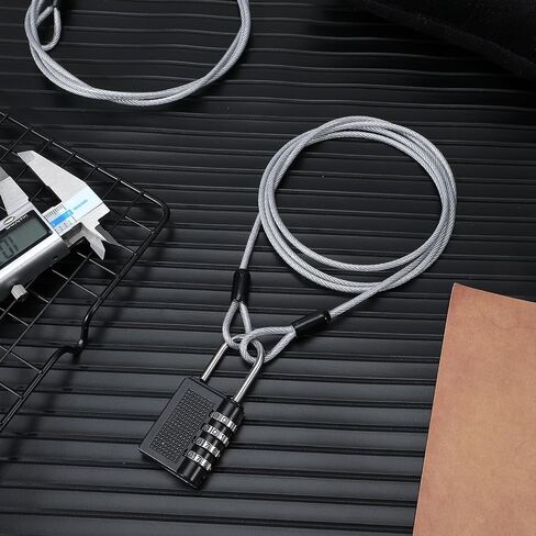 16 Pack Security Cable with Loops, 4ft 3mm Braided Steel Locking Cable, Lock Cables with Loops, Vinyl Coated Double Loop Anti-Theft Wire for Padlock, U-Lock, Luggage, Bicycle, Equipment in Kuwait