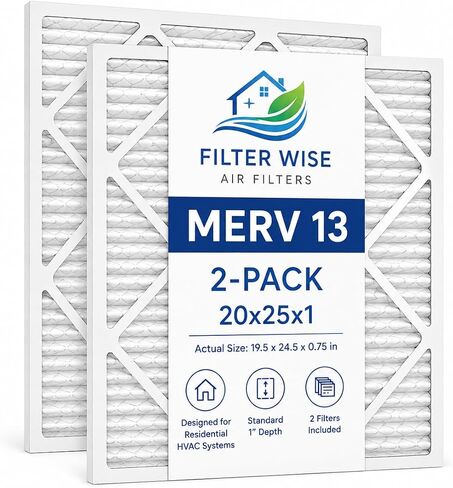 فلتر هواء FilterWise 20x20x1، فرن HVAC مطوي MERV 13 وفلتر بديل للتيار المتردد، فلتر نظام التدفئة والتبريد السكني، عبوتان in Kuwait