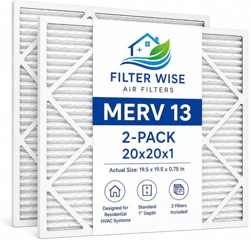 فلتر هواء FilterWise 20x20x1، فرن HVAC مطوي MERV 13 وفلتر بديل للتيار المتردد، فلتر نظام التدفئة والتبريد السكني، عبوتان in Kuwait
