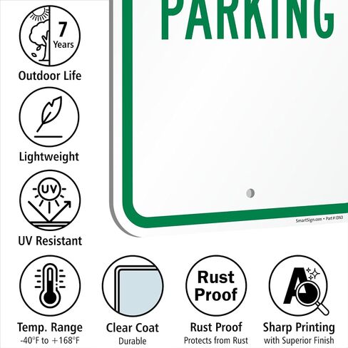 SmartSign (Pack of 4) 18 x 12 inch Reserved Parking Sign, 120 mil Thick Aluminum Composite (ACM), Engineer Grade Reflective Material, Green and White, Made in USA in Kuwait