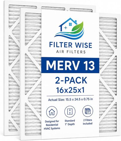 فلتر هواء FilterWise 20x20x1، فرن HVAC مطوي MERV 13 وفلتر بديل للتيار المتردد، فلتر نظام التدفئة والتبريد السكني، عبوتان in Kuwait