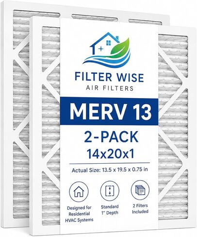 فلتر هواء FilterWise 20x20x1، فرن HVAC مطوي MERV 13 وفلتر بديل للتيار المتردد، فلتر نظام التدفئة والتبريد السكني، عبوتان in Kuwait