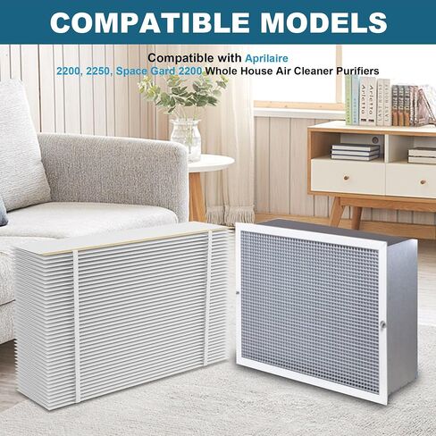 201 فلتر بديل متوافق مع Aprilaire 2200، 2250 Space Gard 2200 Whole House Air Purifiers وX0445، 20x25x6 MERV 10 فلتر هواء 2 حزمة + 2 حزمة فواصل مطوية (الحجم الفعلي: 20 × 24.2 × 5.8 بوصة) in Kuwait