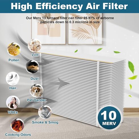 201 فلتر بديل متوافق مع Aprilaire 2200، 2250 Space Gard 2200 Whole House Air Purifiers وX0445، 20x25x6 MERV 10 فلتر هواء 2 حزمة + 2 حزمة فواصل مطوية (الحجم الفعلي: 20 × 24.2 × 5.8 بوصة) in Kuwait
