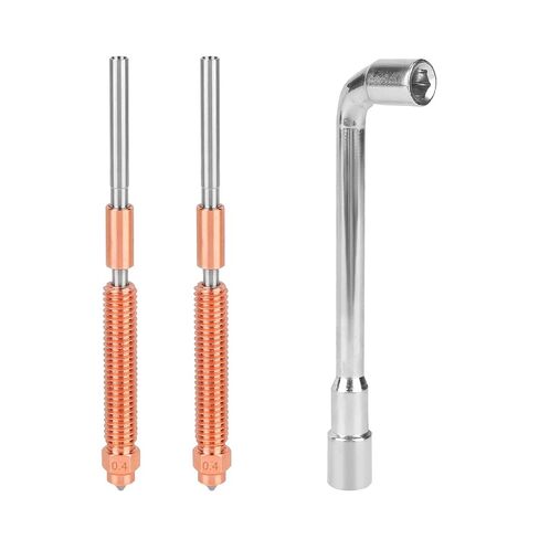 قطعتان من مجموعة الفوهات 0.4 مم لـ Creality K2 Plus Combo/Hi Combo، فوهة متكاملة K2 Plus معدنية بالكامل مع مفتاح ربط سريع 6 مم من الفولاذ المقاوم للصدأ ملحقات الطابعة ثلاثية الأبعاد in Kuwait