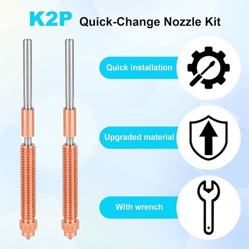 قطعتان من مجموعة الفوهات 0.4 مم لـ Creality K2 Plus Combo/Hi Combo، فوهة متكاملة K2 Plus معدنية بالكامل مع مفتاح ربط سريع 6 مم من الفولاذ المقاوم للصدأ ملحقات الطابعة ثلاثية الأبعاد in Kuwait
