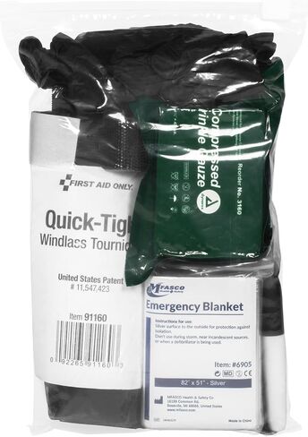 MFASCO Stop The Bleed Kit Single BC4 Plus - Includes Chest Seal & Compressed Gauze - Meets Texas School Requirements - Easy Tear-Open Bag in Kuwait
