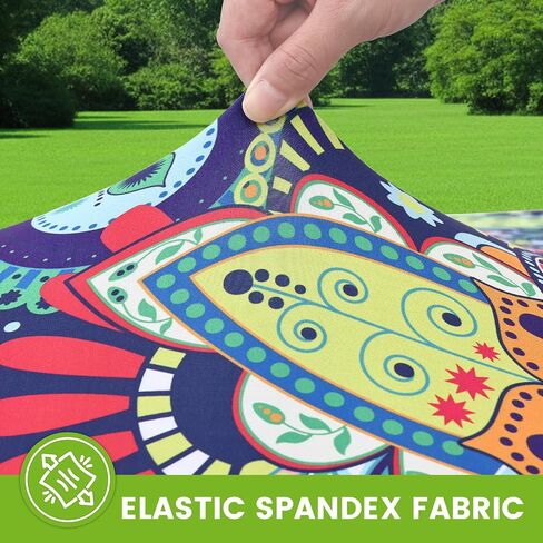 مفرش طاولة Smiry Spandex مناسب لطاولات مستطيلة بطول 6 أقدام، غطاء طاولة نزهة قابل للغسل مع مفرش طاولة مرن وقابل لإعادة الاستخدام للاستخدام في الهواء الطلق والتخييم وتناول الطعام والمطبخ (بيزلي، 30 بوصة × 72 بوصة) in Kuwait