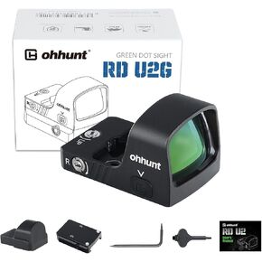 ohhunt RD U2 3 MOA Green Dot Sight متوافق مع RMR Footprint | لـ Picatinny Mount 1X24X20mm Micro Shake Awake Red جهاز الرؤية العاكس 10 مستويات سطوع in Kuwait