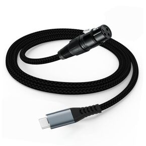 USB-C to XLR Female Cable,3-Pin Balanced Audio Cable with Threaded Metal Connector–Compatible with Tablets,Laptops,Smartphones–9.8ft/3m (9.8ft/3m USB-C to XLR Female) in Kuwait