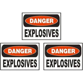 3pcs 5 x 3.5inch Warning Danger Explosives Safety Sticker Sign in Kuwait