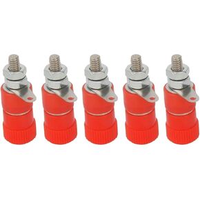 5Pcs 4mm Banana Socket Professional Binding Post Nut Banana Plug Jack Connector Nickel Plated(5Black) in Kuwait