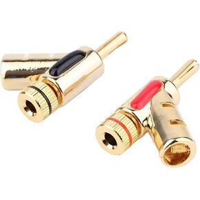 8Pcs/4Pairs Self-Locking Banana Plug Hi-End Copper For 4mm Head Speaker Connector Amplifier Y-Shaped Gun Type Adapter Gold(8PCS (4Pairs)) in Kuwait
