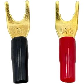 20Pcs/4Pairs Y/U Spade Banana Connectors Gold Plated Solderless Fork Speaker Banana Plug Adapter(10 Red 10 Black) in Kuwait