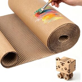 17 x 235 Inch Corrugated Cardboard Roll, Single B Flute | Large Thick Corrugated Paper, For Moving & Shipping, DIY Crafts & Mailing, Gift Packaging & Modeling in Saudi Arabia