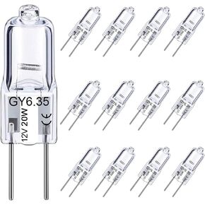 GY6.35 لمبة 50 وات، 12 عبوة GY6.35 لمبة إضاءة Q50/CL/GY6/12V/T3/T4 JC نوع GY6.35/G6.35 قاعدة ثنائية التيار المتردد/تيار مستمر 12 فولت أبيض دافئ 2700 ك لمبات إضاءة كبسولة واحدة in Kuwait