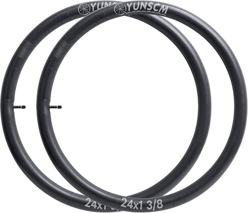 YUNSCM 2-PCS 24X1 3/8 (37-540) إطارات الدراجة وأنابيب الدراجة 24 بوصة AV32MM صمام Schrader متوافق مع إطارات الكراسي المتحركة 24 × 1 3/8 24x1 3-8 إطارات وأنابيب دراجة الطريق (Y-1394) in Kuwait