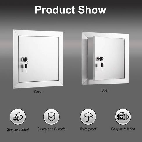 Watertight 304 Stainless Steel Access Panel - Easy Maintenance & Inspection Door, 16"x24" for Durable Home & Commercial Use, Corrosion-Resistant, Secure Closure in Kuwait