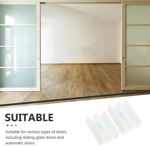 Toyvian 2pcs Sliding Glass Door Bottom Guide with Shock Absorption Abs Material for Frameless Shower Doors and Sliding Glass Integrated Design for Residential and Commercial Use in Kuwait