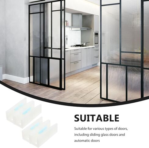 Toyvian 2pcs Sliding Glass Door Bottom Guide with Shock Absorption Abs Material for Frameless Shower Doors and Sliding Glass Integrated Design for Residential and Commercial Use in Kuwait