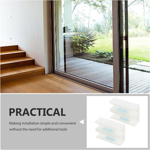 Toyvian 2pcs Sliding Glass Door Bottom Guide with Shock Absorption Abs Material for Frameless Shower Doors and Sliding Glass Integrated Design for Residential and Commercial Use in Kuwait