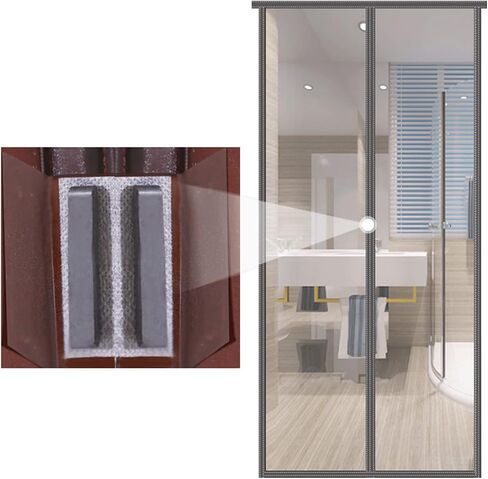 Magnetic Door Cover - PVC Waterproof Outdoor Shield, Anti-Wind for Balcony & Doorways, Easy Install with Hook & Loop, Available in 35 Sizes in Kuwait