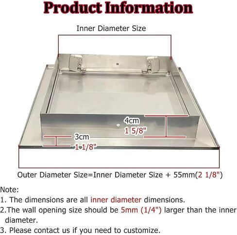 Stainless Steel Access Panel with Lock - Recessed Service Door for Wall/Ceiling, Available in 6x6, 8x8, 10x10, 18x18, 24x26, 35x35 Inch Sizes (50x70cm/20x28in) in Kuwait