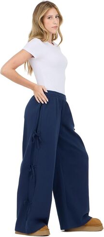 Forever 21 Women's Wide Leg Jogger with Twill Bows Down the Side in Kuwait