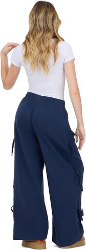 Forever 21 Women's Wide Leg Jogger with Twill Bows Down the Side in Kuwait
