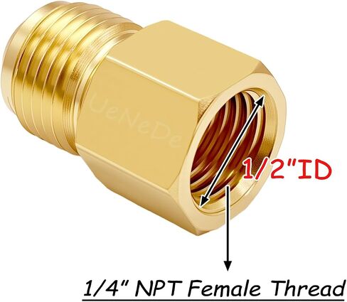 تركيب أنبوب نحاسي من يوينيدي، 3/8 بوصة ذكر مضيئة إلى 1/4 بوصة أنثى NPT، قطعتان | مضيئة إلى مقرنة الأنابيب، محول خط الغاز، وصلات خرطوم الأنابيب in Kuwait