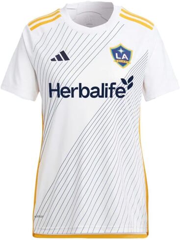 قميص LA Galaxy Home Jersey للسيدات من adidas مقاس 24/25 (أبيض/أصفر/كحلي) in Kuwait