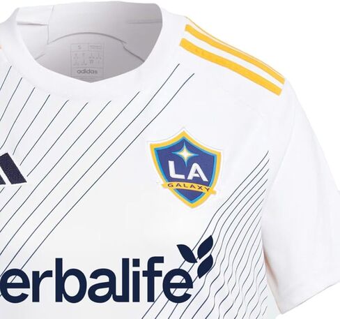 قميص LA Galaxy Home Jersey للسيدات من adidas مقاس 24/25 (أبيض/أصفر/كحلي) in Kuwait