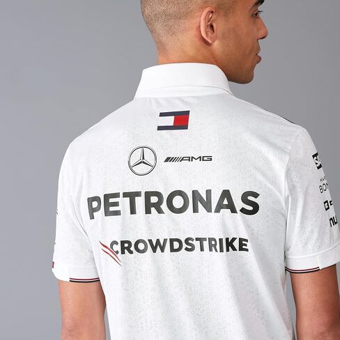 قميص بولو لفريق مرسيدس AMG بتروناس F1 2024 للرجال - أبيض/أسود in Kuwait