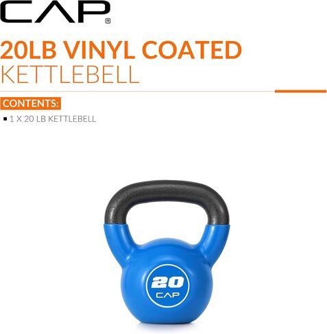 CAP Vinyl Coated Cast Iron Kettlebell,20 LB Home Gym Weight in Kuwait