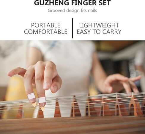 مجموعة أدوات ممارسة Guzheng سميكة متوسطة الحجم لأصابع القرن وأغطية أظافر Guzheng للاعبين بلون عشوائي in Kuwait