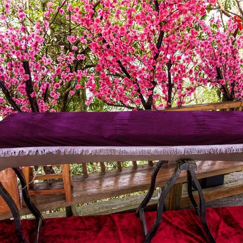 غطاء غبار Guzheng من القطيفة العتيقة باللون البنفسجي مع شرابة، غطاء أداة Guzheng الواقي العالمي للآلات الوترية الشعبية in Kuwait