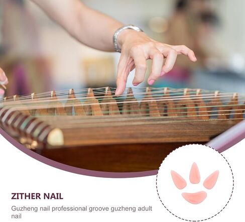 DECHOUS Guzheng Practice Nail Covers Large Pomegranate Red Crystal Finger Picks Professional Performance Protective Guzheng Nails for Stringed Instrument Players in Kuwait