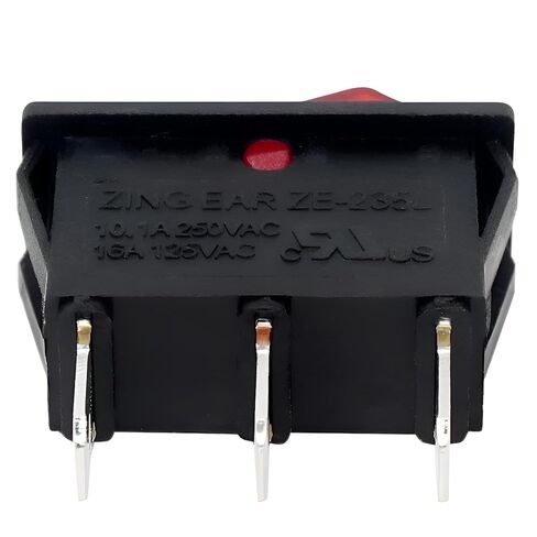 مفتاح تشغيل/إيقاف تشغيل ZE-235L - 16A 125V SPST، مفتاح ثلاثي الشق لأغطية المطبخ والمصابيح والأجهزة والمواقد الكهربائية ومطاحن المقاعد وشرائط الطاقة والفشار وآلات الفراغ - أسود in Kuwait