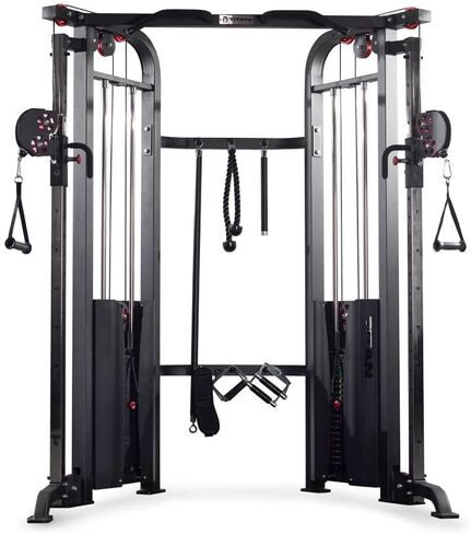 مدرب وظيفي من Titan Fitness، جهاز كروس أوفر للكابلات مع مجموعة وزن مزدوجة 200 رطل، محطة سحب كابل 2:1، آلة تدريب الأثقال في صالة الألعاب الرياضية المنزلية مع ملحقات in Kuwait