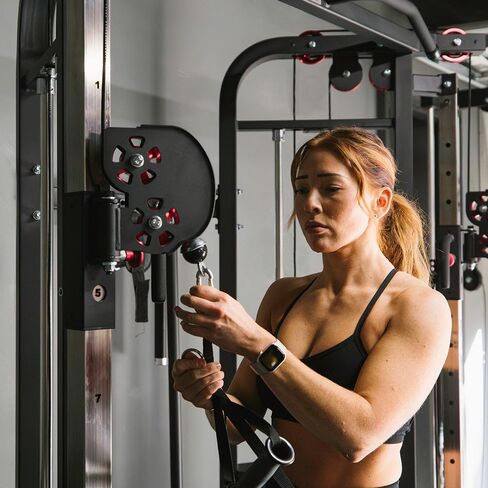 مدرب وظيفي من Titan Fitness، جهاز كروس أوفر للكابلات مع مجموعة وزن مزدوجة 200 رطل، محطة سحب كابل 2:1، آلة تدريب الأثقال في صالة الألعاب الرياضية المنزلية مع ملحقات in Kuwait